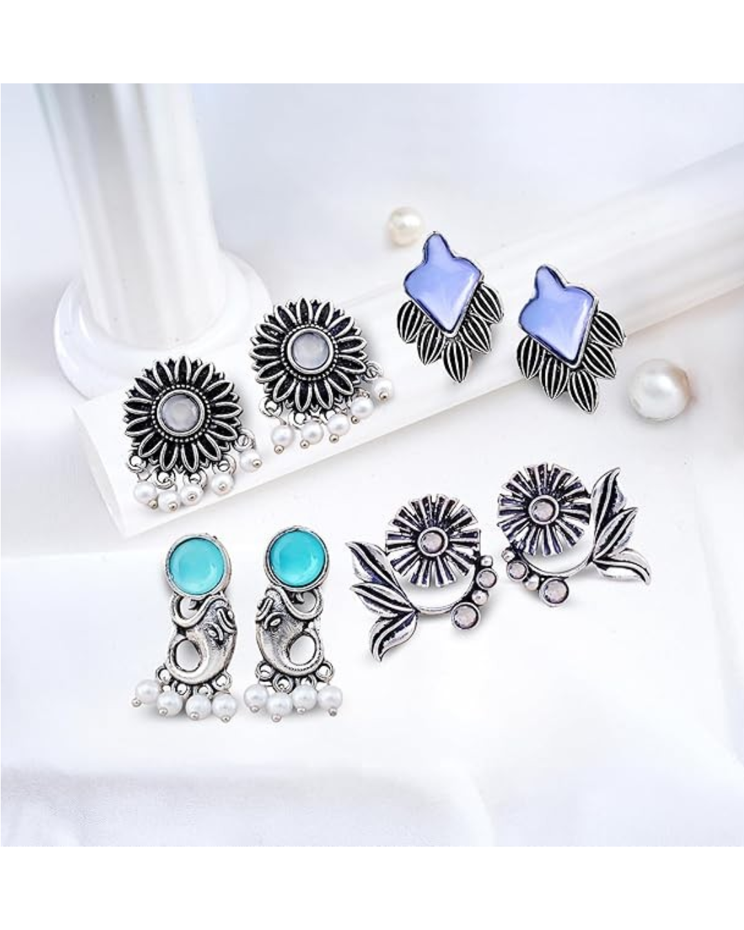 Earrings Set of 12 with Folding Jewellery Box - Image 3