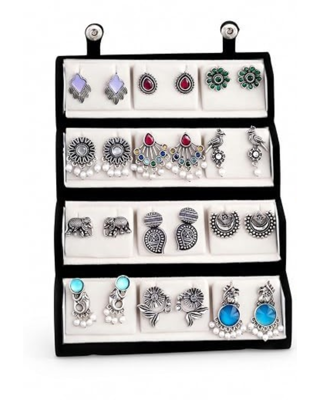 Earrings Set of 12 with Folding Jewellery Box